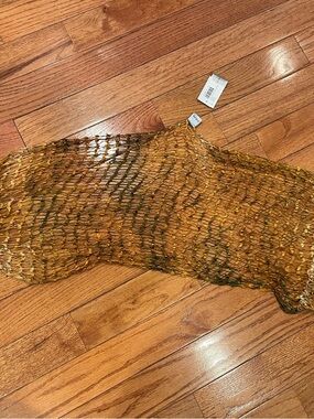 Chico’s Decorative Mesh scarf Amber Gold color